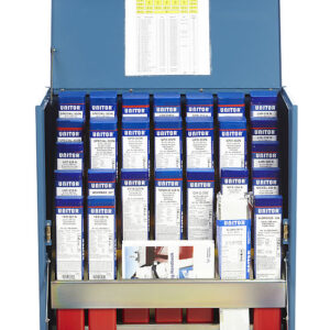 ELECTRODE CABINET WITH 27 PACKAGES.